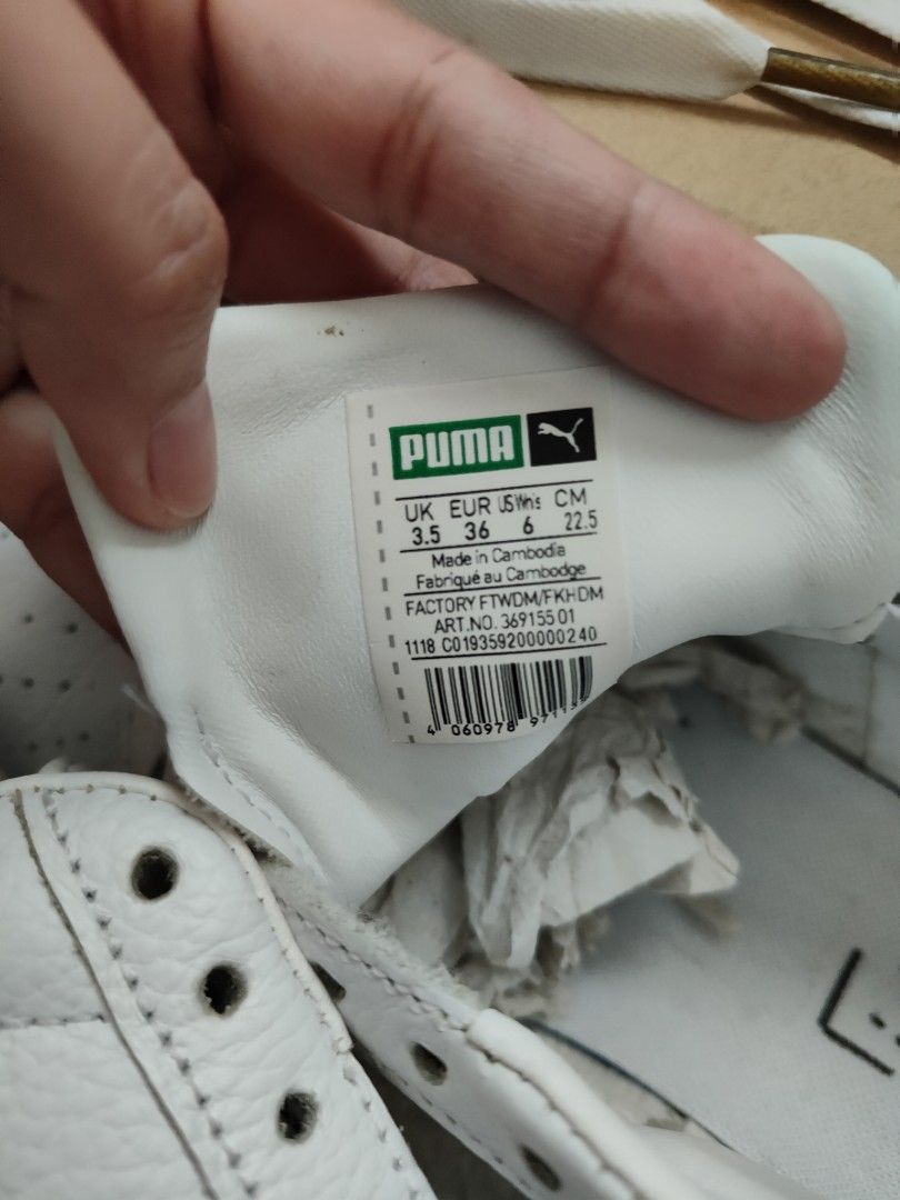 Original Puma white platform rubber shoes (with box) (Category: Sneakers) located in Cavite. Submitted by itstrish23 (Listing ID 1468563871, Image 3). Description: Original Puma cali white sneakers ✨ 1,500 what you see, is what you get rare! 🤍 1inch platform (adds height) size US 6 (22.5cm) comes with original box and clean lace no flaws (needs cleaning lang) RFS: di na nagagamit, decluttering seller from cavite.