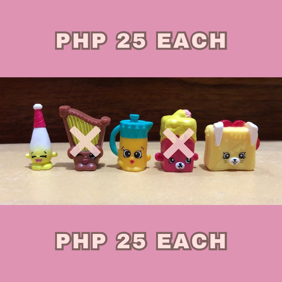 Original Shopkins 1 (Category: Kids Toys) located in Bulacan. Submitted by lovee.mae (Listing ID 1467713854, Image 2). Description: ^^ prices are for each piece ^^ marked X are sold what you see is what you get !! 💗 preloved / secondhand / used available for layaway (installment) payment: gcash / gotyme / maya shipping: spx express (starts at ₱45) message me for more details 💋.