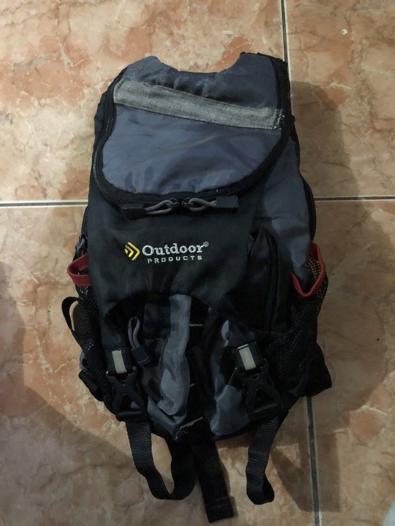 Outdoor Products Grey Black Hiking Backpack (Category: Backpacks) located in Manila. Submitted by warmstone_3189cf (Listing ID 1468599260, Image 1). Description: - Color: Grey and black - Comfort: Padded mesh back panel for long walks or hikes - Fit: Adjustable shoulder straps with secure buckles - Storage: Multiple zippered compartments and side mesh pockets - Versatility: Great for outdoor trips, school, or daily commuting - Durability: Tough f