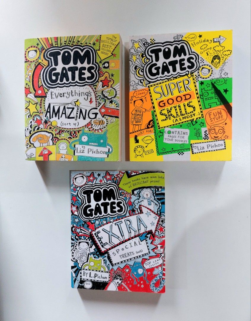 P150 each | Tom Gates Book Bundle by Liz Pichon (Category: Storybooks) located in Tanauan. Submitted by solanareads (Listing ID 1468538448, Image 1). Description: 📚 major bookshelf clean out / clearance sale ~ — RFS: decluttering my bookshelves and switching to digital books — MOP: Gcash | fast shipping *feel free to send a message if you wish to negotiate the price :).