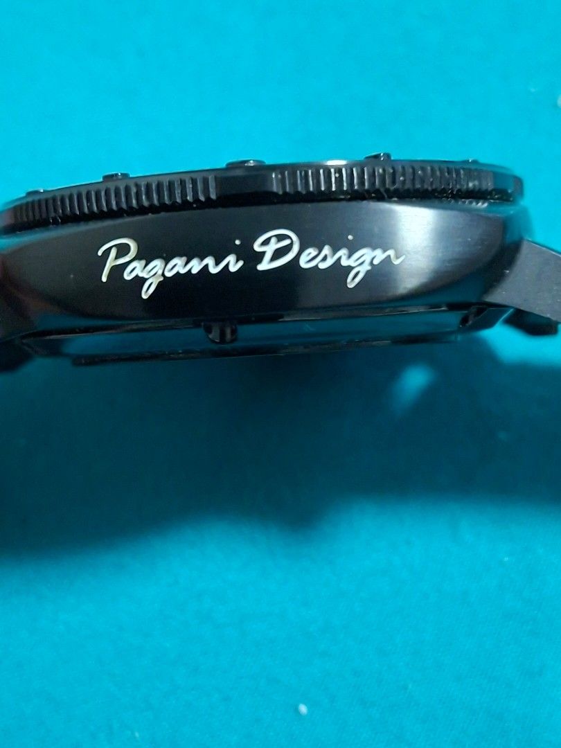 Pagani Design PD-1767 Automatic Diver Watch Black (Category: Men's Watches) located in Paranaque City. Submitted by tabsi76 (Listing ID 1468562079, Image 3). Description: - Brand/Model: Pagani Design PD-1767 Automatic Diver Watch - Case: Black stainless steel with exhibition caseback showing the automatic movement - Strap: Black leather with contrast white stitching - Dial: Gray dial featuring sub-dials and date window at 3 o'clock - Water Resist