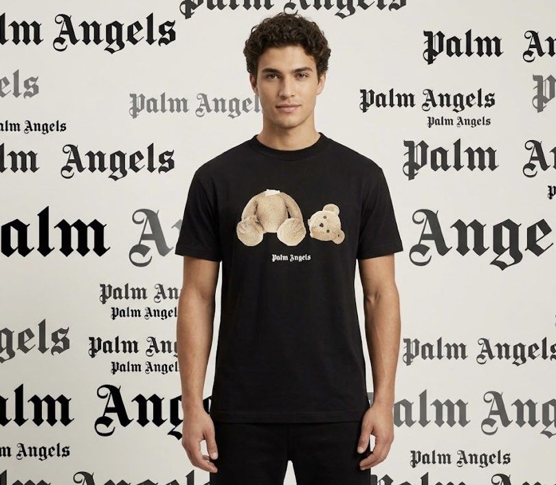 Palm Angels Bear T-Shirt Black (Category: Tshirts & Polo Shirts ) located in Manila. Submitted by christian048 (Listing ID 1468642360, Image 1). Description: - Brand: Palm Angels - Color: Classic Black - Design: Signature headless bear graphic on the front with bold gothic text logo across the upper back - Fit: Short sleeves, classic crew neck - Material: Premium soft cotton - Style: Iconic streetwear piece - Condition: Excellent / Ready to wear 