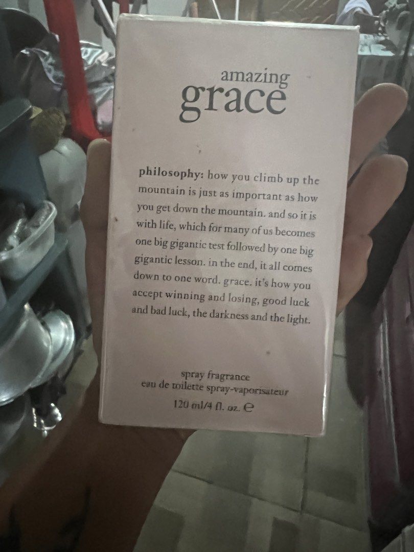 Philosophy Amazing Grace Eau de Parfum Intense 120ml (Category: Fragrance & Deodorants) located in Butuan. Submitted by ninzzme26 (Listing ID 1464725238, Image 3). Description: - Authentic Philosophy Amazing Grace Eau de Parfum Intense - Generous 120ml big size bottle - Fragrance notes: Juicy berries, vibrant rose, and musk - Brand new, unopened packaging - Original box included.