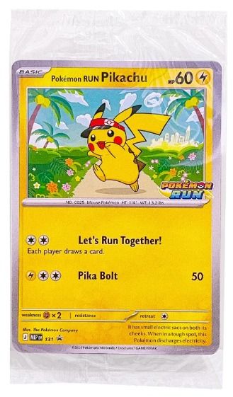 Pikachu 131 (Category: Raw Singles) located in Teresa. Submitted by fyu1611 (Listing ID 1468681187, Image 1). Description: POKEMON RUN PIKACHU CARD MEP 131 P5,000 - no booster case P5,150 - with booster case I can send videos or more pictures of the cards up close. Please send a message if you have questions. Thank you! ---SHIPPING/PAYMMENT INFORMATION--- Cards will be sealed and shipped via Lalamove/GrabExpress. Payment via bank transfer or GCas