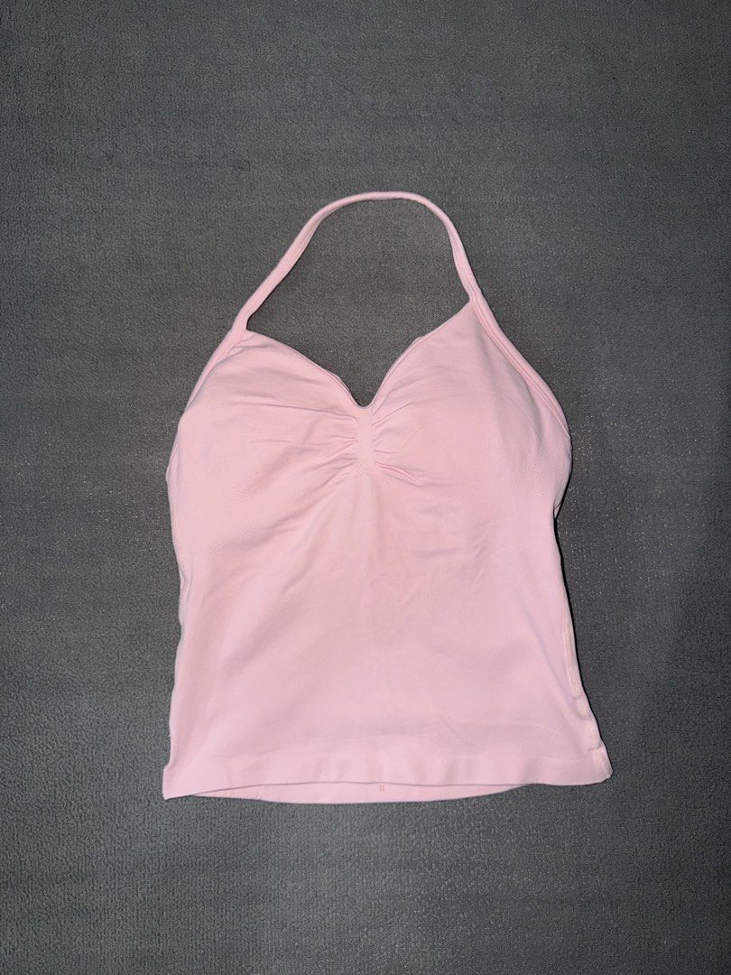 Pink Padded Halter Workout Top (Category: Activewear) located in Quezon City. Submitted by spicycalimaki (Listing ID 1468618865, Image 1). Description: - size M - last price posted 🏷️ adidas nike puma lilo oat active oja activewear .