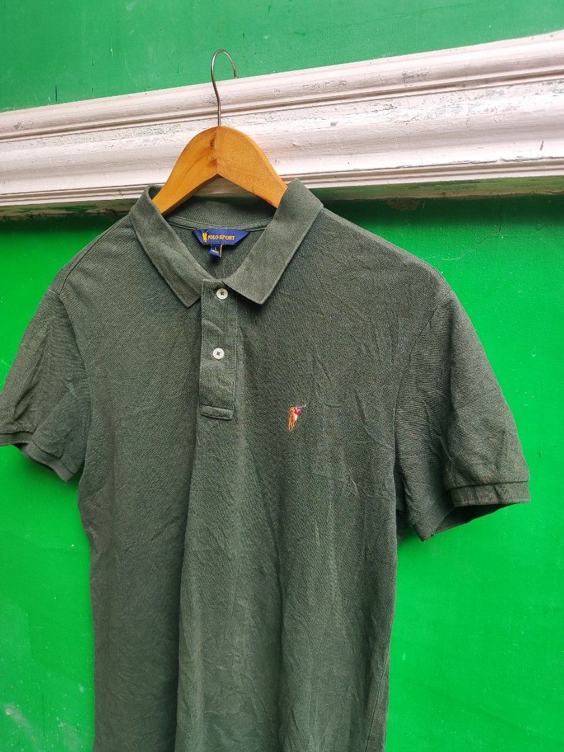 Polo Sport (Category: Formal Shirts) located in Bacolod City. Submitted by johnthrift (Listing ID 1468584606, Image 2). Description: Polo Sport Size Large Best fit Medium Dimension 20 W 27. 5 L Olive Green Multicolored Pony.