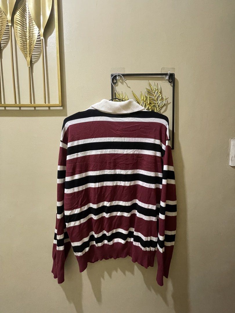 POLO STRIPED SWEATER (Category: Others Tops) located in Pasay City. Submitted by markmyluxuryph (Listing ID 1468637013, Image 3). Description: POLO STRIPED SWEATER Preloved Maroon Color Dimes: 20 x 25 inches No brand Manipis ang tela. ₱550 + SF No return or exchange is allowed; mine if you are 100% sure. #MarkMyLuxuryPH DISCLAIMER: Mark MyLuxuryPH is not affiliated with any of the brands featured on our page. All copyrights belong to the original