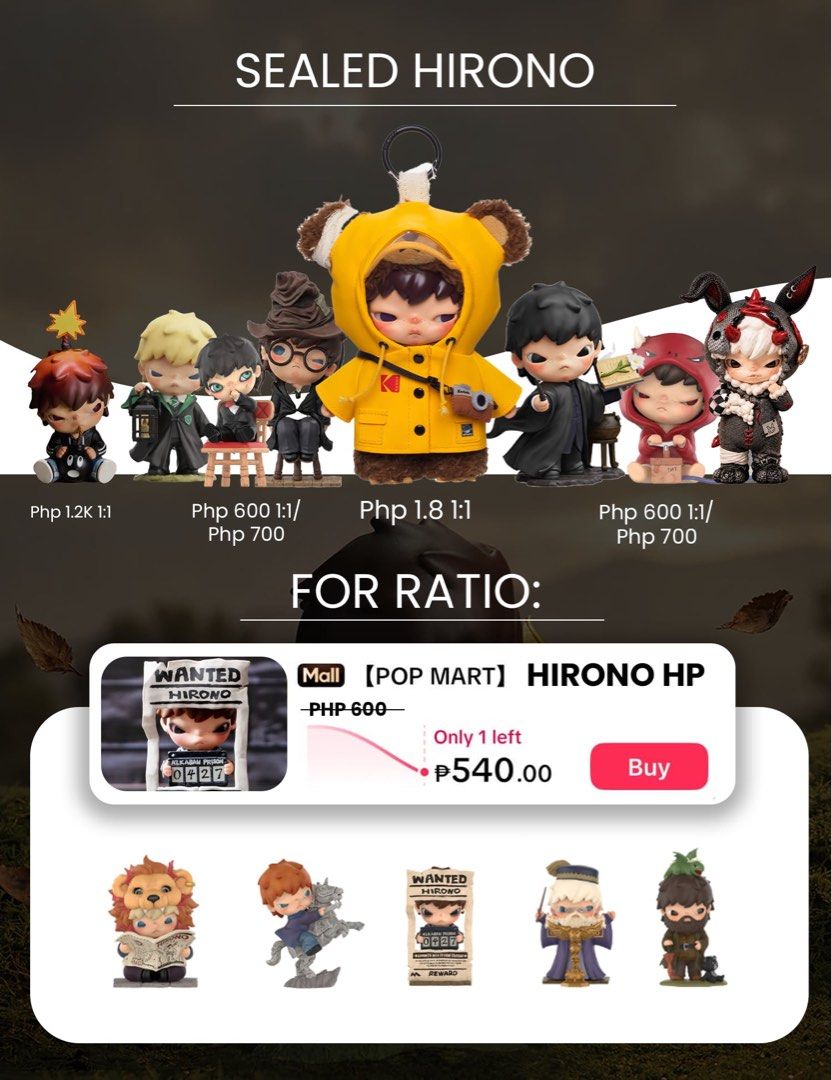 popmart hirono - kodak, harry potter (Category: Action & Battle Toys) located in Marikina City. Submitted by squirtle4lyf (Listing ID 1468636262, Image 1). Description: Loc: marikina Bpi/gcash Grab/lalamove/j&t.