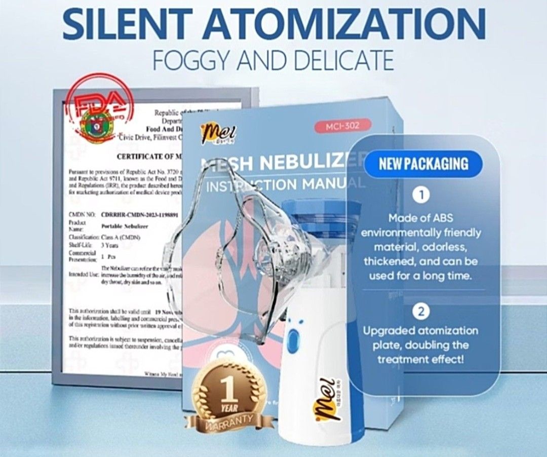 Portable Nebulizer for Asthma Ultrasonic Mesh Nebulizer (Category: Medical Supplies & Tools) located in Valenzuela. Submitted by shesstore (Listing ID 1468578050, Image 3). Description: For just ₱250, you can get a 💯brand-new and tested portable Mesh Nebulizer! It's super convenient for travel. Feel free to PM me for inquiries! 😊.