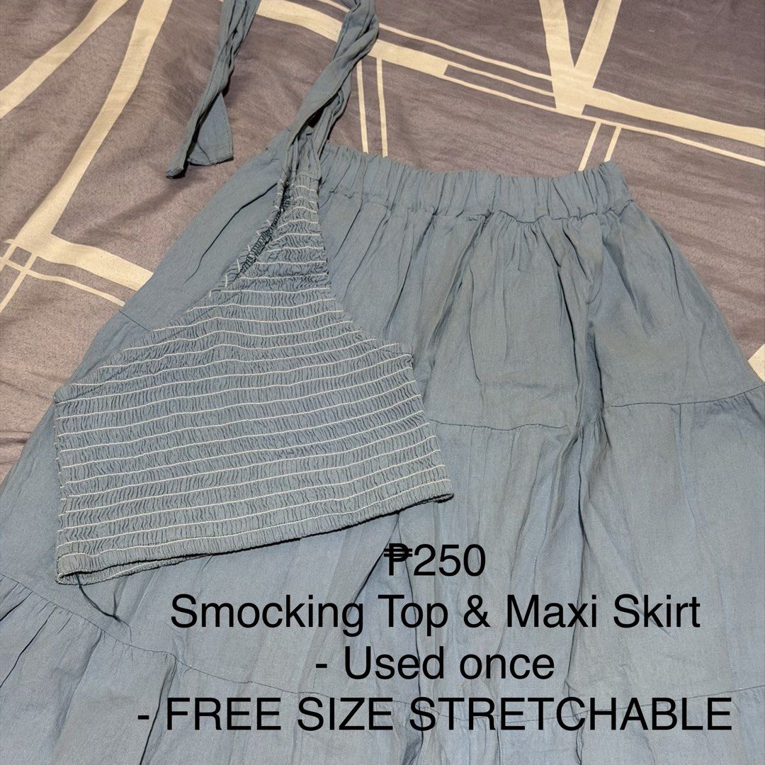 Preloved / New Coordinates / Top & Skirt Set (Category: Sets or Coordinates) located in Caloocan City. Submitted by catwonrideul (Listing ID 1468681264, Image 3). Description: Preloved coordinates / top & skirt set FOR SALE! ₱200-₱300 See each photo for prices. All are still in good condition. Some are used, some are not..