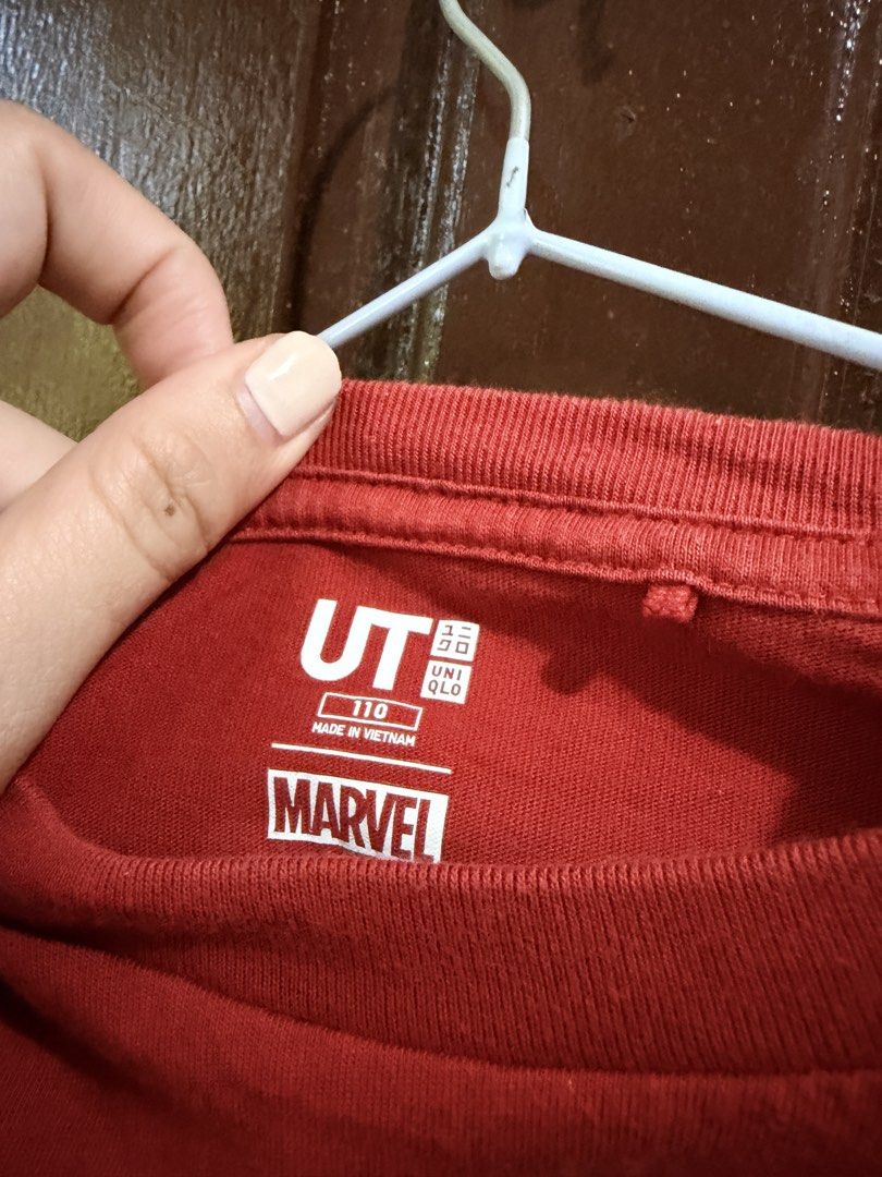Pre-loved Uniqlo Marvel Boy’s Shirt (Category: Babies & Kids Fashion) located in Muntinlupa City. Submitted by sashaloves (Listing ID 1468507137, Image 3). Description: Pre-loved Uniqlo Marvel Boy’s Shirt Size on tag: 110 Color: Red In good used condition Please manage your expectations. You are considering a used item. MOP: BPI | GCash | Maribank No COD/COP. SF c/o miner..