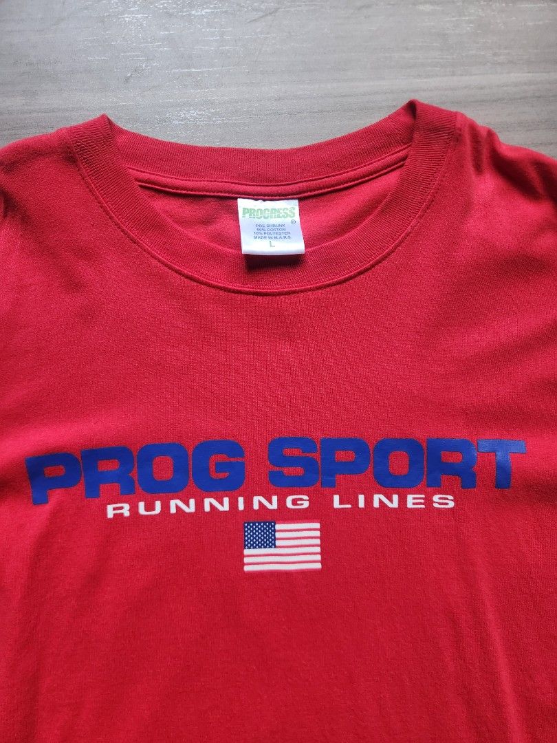 Progress Prog Sport Tee Red (Category: Tshirts & Polo Shirts ) located in Quezon City. Submitted by zero_two_seven (Listing ID 1468565893, Image 2). Description: - Brand: Progress - Color: Red - Size: L (Box Tee) - 28.5 L x 23 W - Condition: 9.5/10 - Minimal Usage - Color may differ from the photos - Shipping fee is shouldered by the buyer.