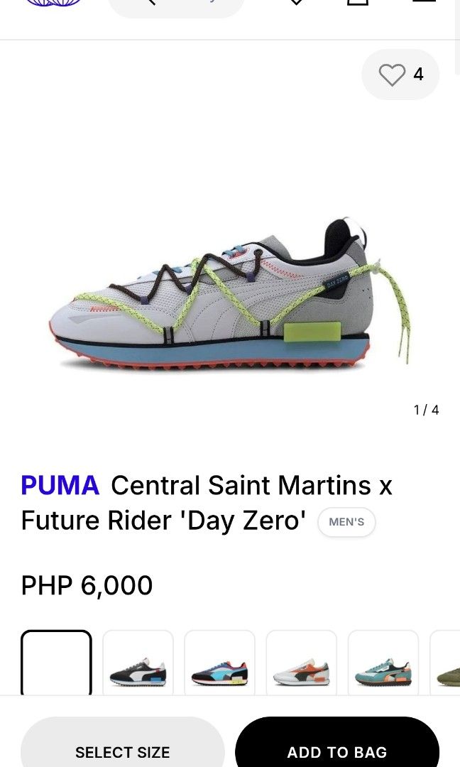 PUMA CENTRAL ST. MARTINS x FUTURE RIDER (Category: Babies & Kids Fashion) located in Cebu City. Submitted by shopwithshee (Listing ID 1468502468, Image 2). Description: Hi🖐 Welcome to my shop! All items are guaranteed 💯 orig. All Br@nded preloved items with ff conditions; Likenew ( LN), Excellent Used condition ( EUC), Very good condition (VGUC) Kindly refer Details in the pic. Dont hesitate to dm for more pics and angle you want to see. I will