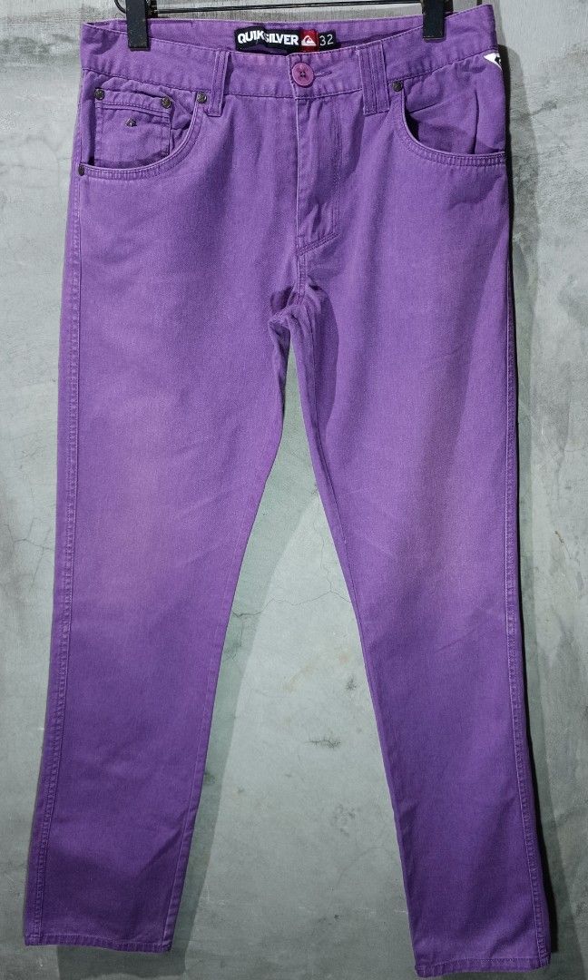 Quick Silver Mens Purple Soft Denim Slim Pants (Category: Other Bottoms) located in Bacoor. Submitted by nineties_kid (Listing ID 1468682228, Image 2). Description: <==• Quick Silver Mens Purple Soft Denim Slim Pants Size: Medium Waist size: 32 inches Pants length: 41.5 inches _________________________ -Modes Of Delivery: J&T/Lalamove/ LBC (Cash on Pick-up/COD) -Meet-up (Bacoor Cavite Area/Mandaluyong-Shaw,Hulo,Makati Ave) -Modes Of Payment: GCAS