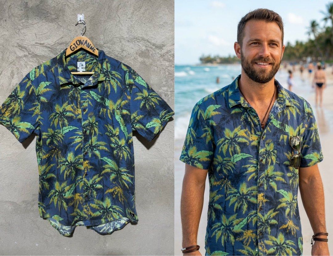 Quiksilver short-sleeve tropical button-down collared shirt (Category: Tshirts & Polo Shirts ) located in Ozamiz City. Submitted by quick_done_deals (Listing ID 1468575506, Image 1). Description: 🛒 ** Quiksilver short-sleeve tropical button-down collared shirt 🏝️ ** 💯 Excellent Condition 📐 Dimes: L31xW22 🔍 Issue: None 🎨 Color Rate: 9.5 / 10.
