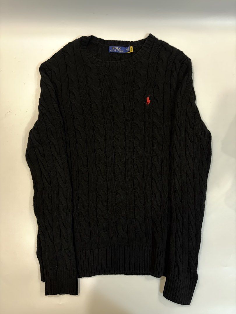 Ralph Lauren Cable Knit Sweater | Black (Category: Coats, Jackets and Outerwear) located in Manila. Submitted by carlclassics (Listing ID 1468672520, Image 2). Description: As new condition 📍Manila 📦 Shipping via J&T/Lalamove within Metro Manila 📩DM if interested .