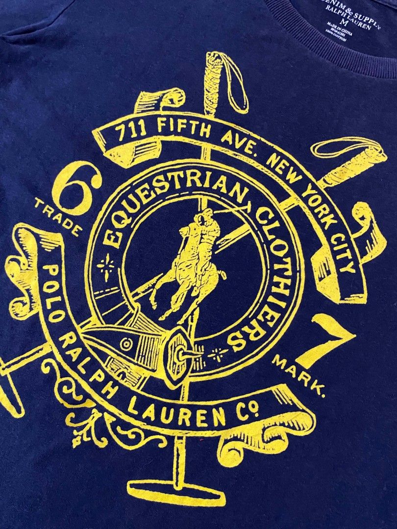 RALPH LAUREN DENIM AND SUPPLY (Category: Tshirts & Polo Shirts ) located in Quezon City. Submitted by thrift.sta (Listing ID 1468569861, Image 2). Description: GOOD CONDITION SLIGHT FADE SA COLLAR 27x20 650 +sf.