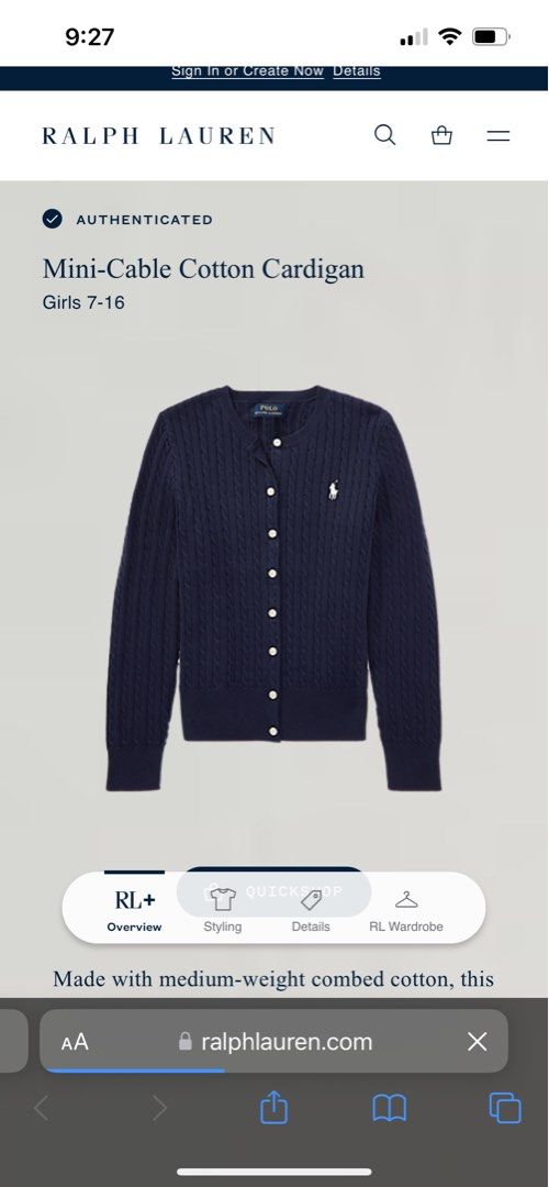 RALPH LAUREN KNITTED (Category: Coats, Jackets and Outerwear) located in Sagay. Submitted by jan_arvene (Listing ID 1468644665, Image 1). Description: Ralph Lauren knitted Original 19” length by 19” width Fixable issue in neck line .