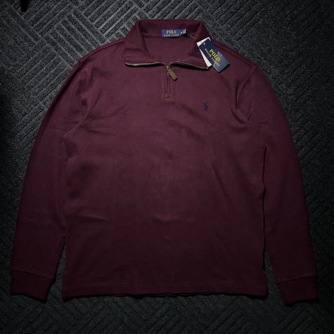 Ralph Lauren Quarter Zip (burgundy) (Category: Tshirts & Polo Shirts ) located in Davao. Submitted by archived.status (Listing ID 1468590863, Image 1). Description: COLOR MAY VARY DUE TO LIGHTING‼️ Condition: 10/10 Color rate: 10/10 Issue: N/A Size Medium Width 23 Length 29.