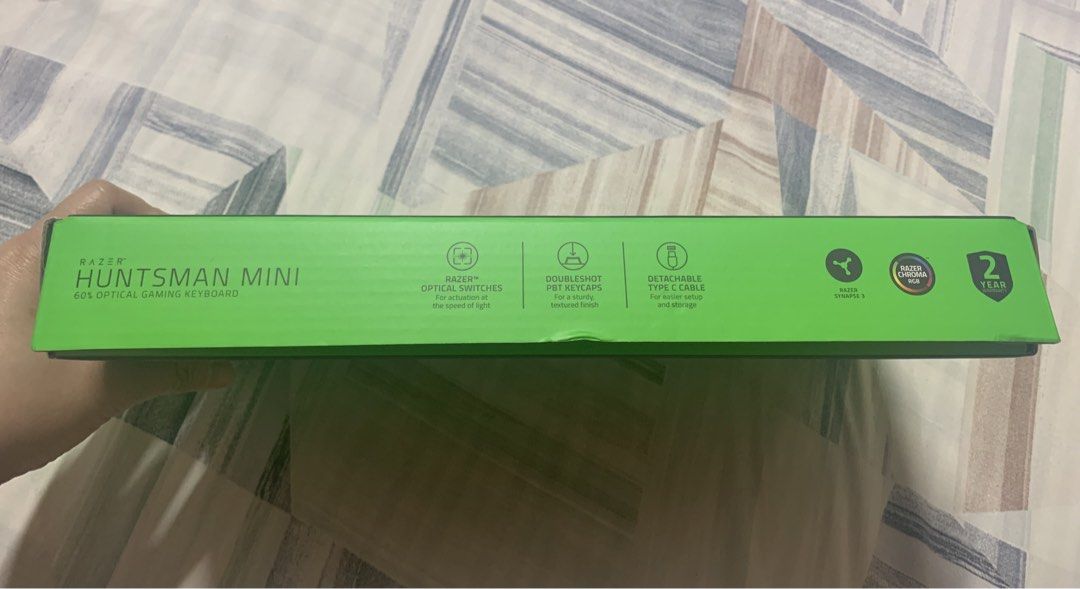 Razer Huntsman Mini Gaming (Category: Computer Keyboard) located in Rizal. Submitted by rayjeansulmaca7 (Listing ID 1468704975, Image 2). Description: 🎮 FOR SALE: Razer Huntsman Mini Gaming Keyboard – 60% 🇯🇵 Brought from Japan! ✨ Used only once – almost brand new! ✅ RGB Chroma lighting 🌈 ✅ Fast optical switches ⚡ ✅ Compact 60% design ✅ Detachable USB Type-C cable ✅ Complete with original box and inclusions 📦 💯 Perfect for gaming and minimal