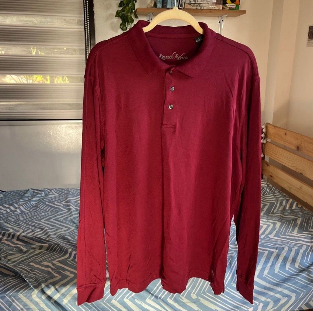 Red Long Sleeve Polo Shirt (Category: Tshirts & Polo Shirts ) located in Legazpi City. Submitted by hushedcry (Listing ID 1468684513, Image 1). Description: — no flaws, still good as new — 100% cotton, HQ material — fits mens L (dimes- l: 28'' w: 23'') — super nice in actual! 🛒 mop: gcash only / bank transfer 🛍️ shipping via j&t express (sf c/o buyer) for inquiries, dont hesitate to send me a msg!.