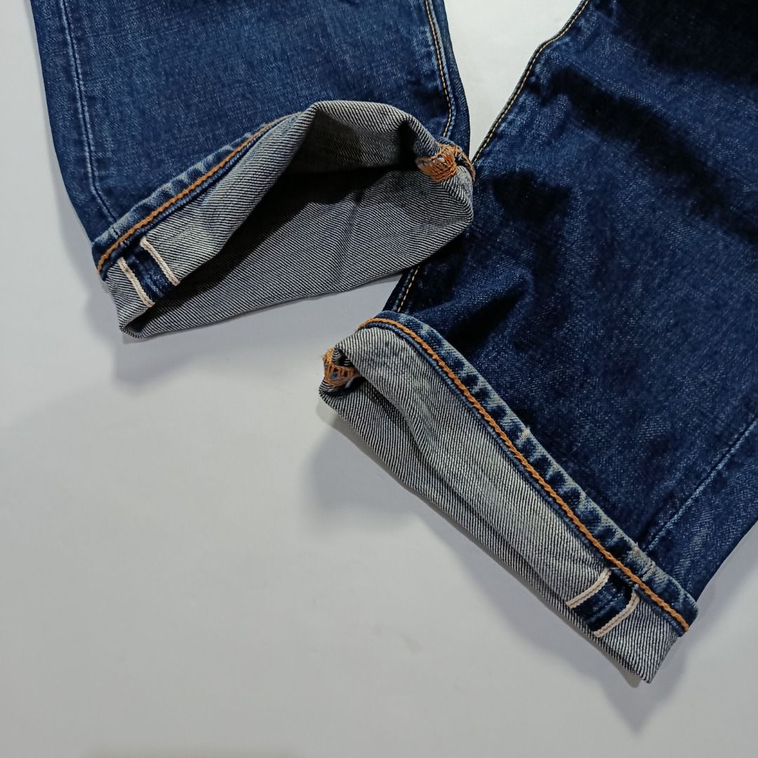 Red Tornado Selvedge Denim (Category: Jeans) located in Taytay. Submitted by hoodgrail.vtg (Listing ID 1468625761, Image 3). Description: • Good condition - Lightly used • Main standout detail: Selvedge construction with strong fading and pronounced whiskering • Size on tag: W34 L30 — best fits 34 • Measurements: 17 x 42 in • Leg opening: 7.5 in • Color rate: 9/10 • Issue: Knee distressing / wear.
