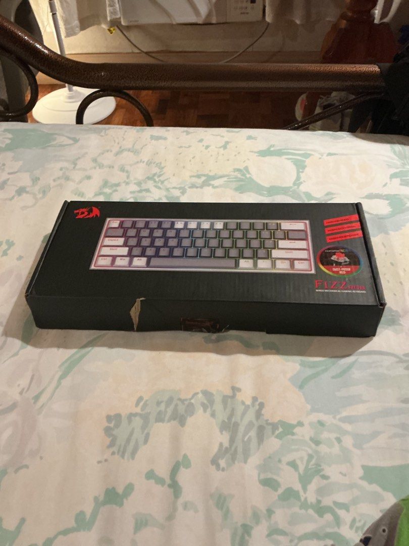 Redragon K617 (Category: Computer Keyboard) located in Muntinlupa City. Submitted by antonrizz (Listing ID 1468634908, Image 3). Description: - Model: Redragon Fizz Mechanical Keyboard (Grey & White colorway) - Layout: Compact 60% layout, perfect for minimalist setups - Switches: Dust-proof red switches, smooth for gaming and typing - Lighting: Customizable RGB backlighting - Connectivity: Wired connection - Condition: Barely used, super clean ke