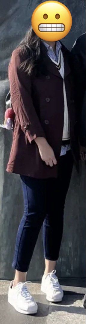 Renren Double-Breasted Brown Coat (Category: Coats, Jackets and Outerwear) located in Bacoor. Submitted by caramelcart (Listing ID 1468632551, Image 3). Description: - Used once - Style: Double-breasted coat with front buttons and pockets and shoulder pads - Color/Lining: Brown with a silky brown interior lining - Fit & Measurements: Shoulder width measures approx. 17 inches - Fits L - XL - Features: Collared neckline and long sleeves - Ideal For