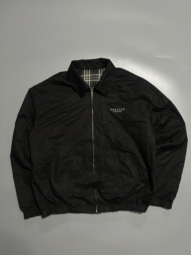 Reversible harrington jacket (Category: Coats, Jackets and Outerwear) located in Trece Martires City. Submitted by flip_flips (Listing ID 1468528485, Image 2). Description: Reversible harrington jacket -Dimes: 23.5 width 27 length -Excellent condition -9.5/10 color rate -issue: none.