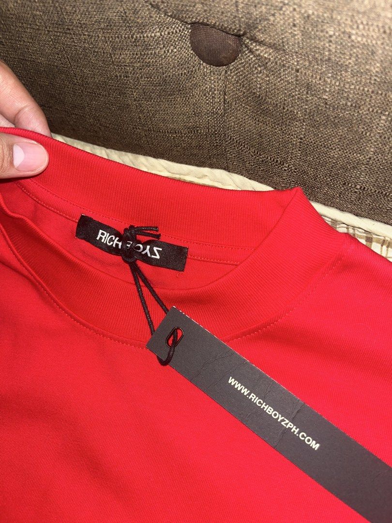 RICHBOYZ PREMIUM BOX TEE "Chili Red” (Category: Tshirts & Polo Shirts ) located in Manila. Submitted by mikko. (Listing ID 1468691779, Image 3). Description: RICHBOYZ PREMIUM BOX TEE “Chili Red’” “ RACING COLLECTION “ ARCHIVE PIECE UNWORN BRAND NEW NO ISSUE MINT CONDITION DEADSTOCK MED ON TAG COMPLETE TAGS / HANG TAG WITH PLASTIC ZIP LOCK WRAP DISCONTINUED PIECE BY RICHBOYZ W - 23 L - 24 PM PM.