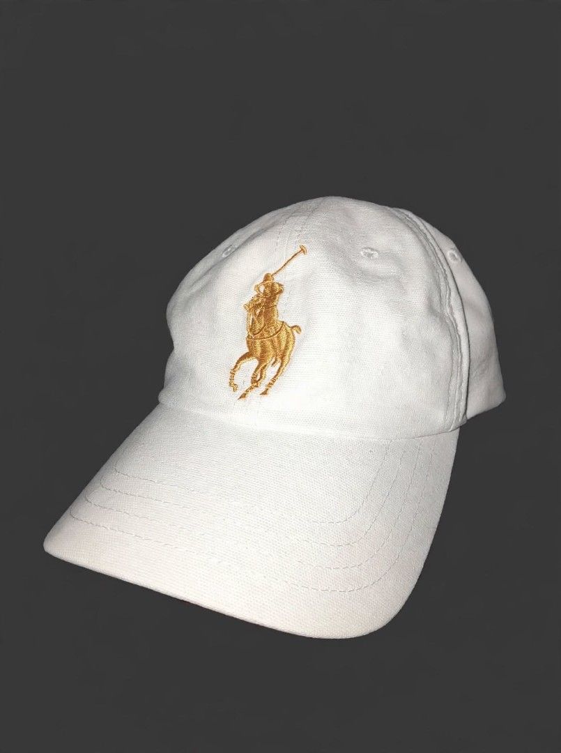 RL CAPS BIG PONY WHITE (Category: Luxury Apparel) located in Alburquerque. Submitted by zkethrifter (Listing ID 1468556322, Image 1). Description: issue no tag and wash tag.