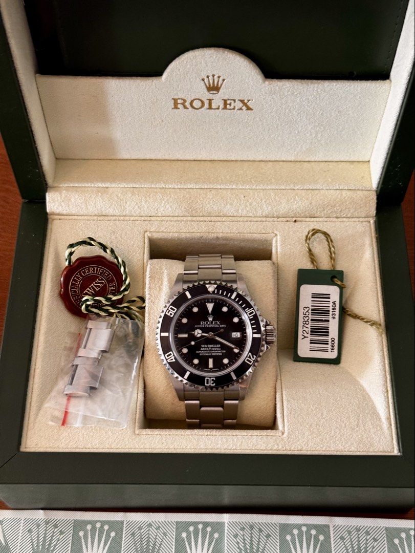 Rolex Sea Dweller 16600 2002 (Category: Luxury Watches) located in San Juan City. Submitted by luxxtimepieces (Listing ID 1468524033, Image 3). Description: Rolex Sea Dweller Ref 16600 40mm 2002yr Full complete set with serial hang tag Collectors piece With authentication slip Open for Re authentication 🙏.