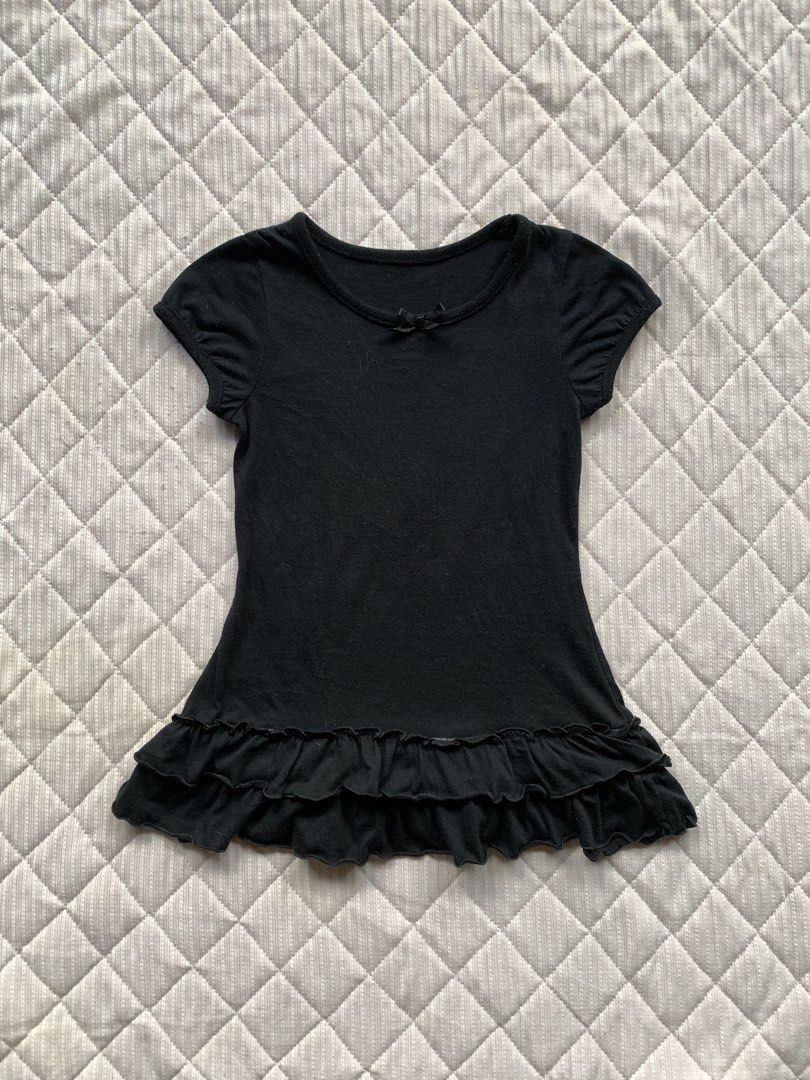 ruffled ribbon coquette black baby tee (Category: Shirts) located in Imus. Submitted by totorocchin (Listing ID 1468657245, Image 1). Description: XS-S.