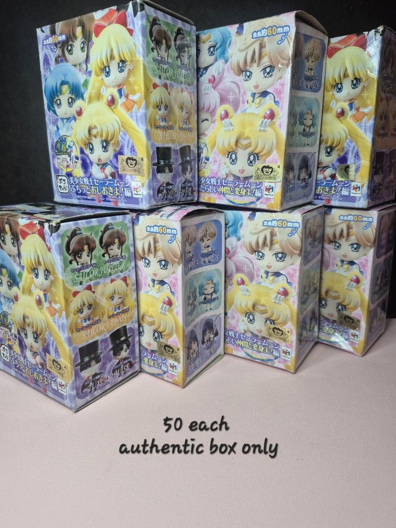 Sailor Moon Petit Chara Boxes Only (Category: Designer & Blind Box Toys) located in Alburquerque. Submitted by magicalbeauty0101 (Listing ID 1468513615, Image 1). Description: Condition: Empty Authentic Boxes >>>50 each<<< What you see is what you get. Expect minimal flaws or scratches Please send a message for price inquiries or offers. Shipments will be booked after payment; your order will be sent out the following day. NO COD (Cash on Deliver