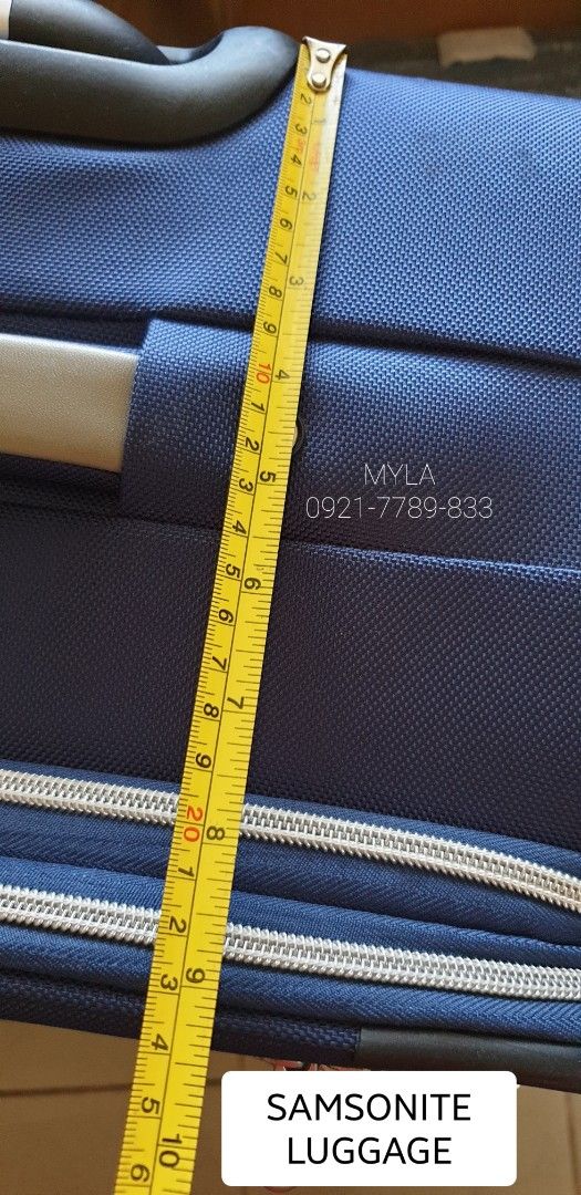 Samsonite Blue Spinner Luggage Suitcase (Category: Luggage) located in Lucena. Submitted by lucenasecondhanditems (Listing ID 1468680751, Image 3). Description: - Authentic Samsonite luggage in classic navy blue - Smooth 360-degree spinner wheels for easy mobility - Adjustable telescoping handle plus top and side carry handles - Quick-access front zipper pockets - Secure interior packing straps and zippered mesh compartments - Spacious and durabl
