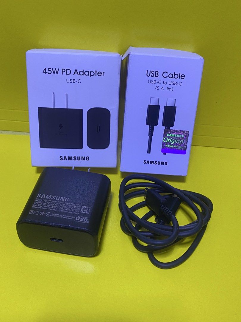 Samsung 45W adapter & usb-c to usb-c cable (Category: Chargers & Cables) located in Manila. Submitted by dimple162 (Listing ID 1468710697, Image 1). Description: .