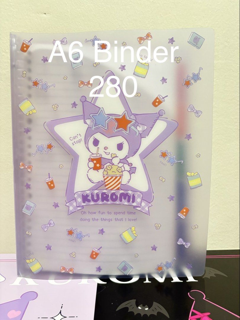 Sanrio Kuromi A6 Binder Notebook (Category: Stationery & School Supplies) located in Quezon City. Submitted by avelyn.jcc (Listing ID 1468687007, Image 1). Description: Item in mint condition. For more videos or photo request please feel free to message me directly Location: Camarin Caloocan Payment: Gcash Shipping: Direct J&T or Lalamove.