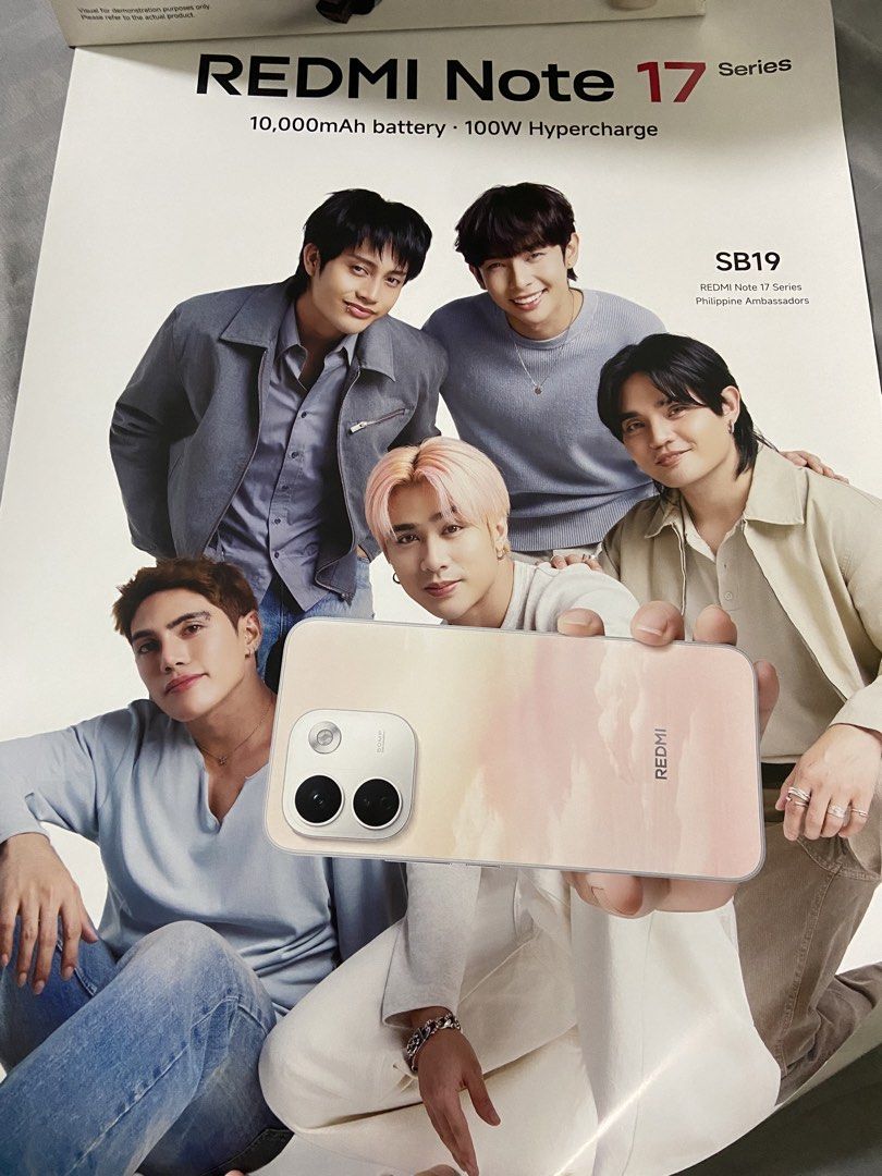 SB19 Redmi Note 17 Series Official Photocard Set (Category: K-Wave Merchandise) located in Dasmarinas. Submitted by ohsnap_ (Listing ID 1468642201, Image 2). Description: - Official Redmi Note 17 promotional merch - Complete set: All SB19 members + 1 group card and poster - Polaroid-style cards with clean white borders and crisp printing - Includes original branded envelope with seal sticker - Included na rin paper bag kung gusto.