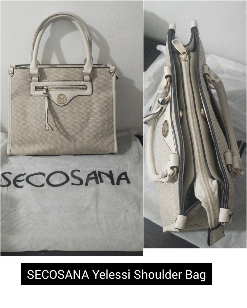 SECOSANA Tote/ Shoulder Bag (Category: Shoulder Bags) located in Marikina City. Submitted by jhazielle (Listing ID 1468513259, Image 1). Description: FOR SALE‼️ SECOSANA BAG ✅Style: Yelessi structured tote / shoulder bag ✅3 compartments with Exterior back and front zip pocket - interior 1 zip pocket and 2 slip-in pockets. ✅Comes with a dust bag. ✅Condition: Excellent, Good as new(used twice lang) well-maintained ✅ Original Price when bought Php 2