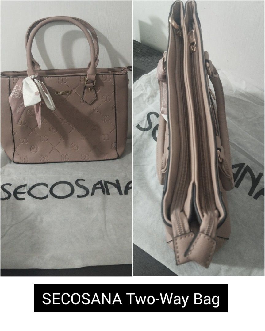 SECOSANA Two-Way Bag (Category: Luxury Bags & Wallets) located in Marikina City. Submitted by jhazielle (Listing ID 1468515079, Image 1). Description: FOR SALE‼️ SECOSANA BAG ✅Style: structured tote / shoulder bag/sling bag ✅2 Compartments with Exterior back zip pocket - interior zip pocket and 2 slip-in pockets. ✅Comes with a dust bag . ✅Comes with a decorative scarf. ✅Condition: Excellent, Good as new(used twice lang) well-maintained ✅ Original