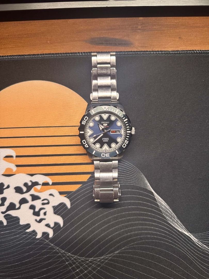 Seiko 5 Sports Automatic SRPA09 (Category: Men's Watches) located in Makati City. Submitted by magicarps96 (Listing ID 1468528721, Image 3). Description: For sale only Seiko 5 Sports Automatic SRPA09 Price 7000 Used in good condition: light scratches lang. No issues whatsoever. 100% working. Also comes with its box RFS: EXTRA UNIT. Bought this last 2023 for 13k but actually lost it in our old house soon after. So i bought a replacement. Recently 