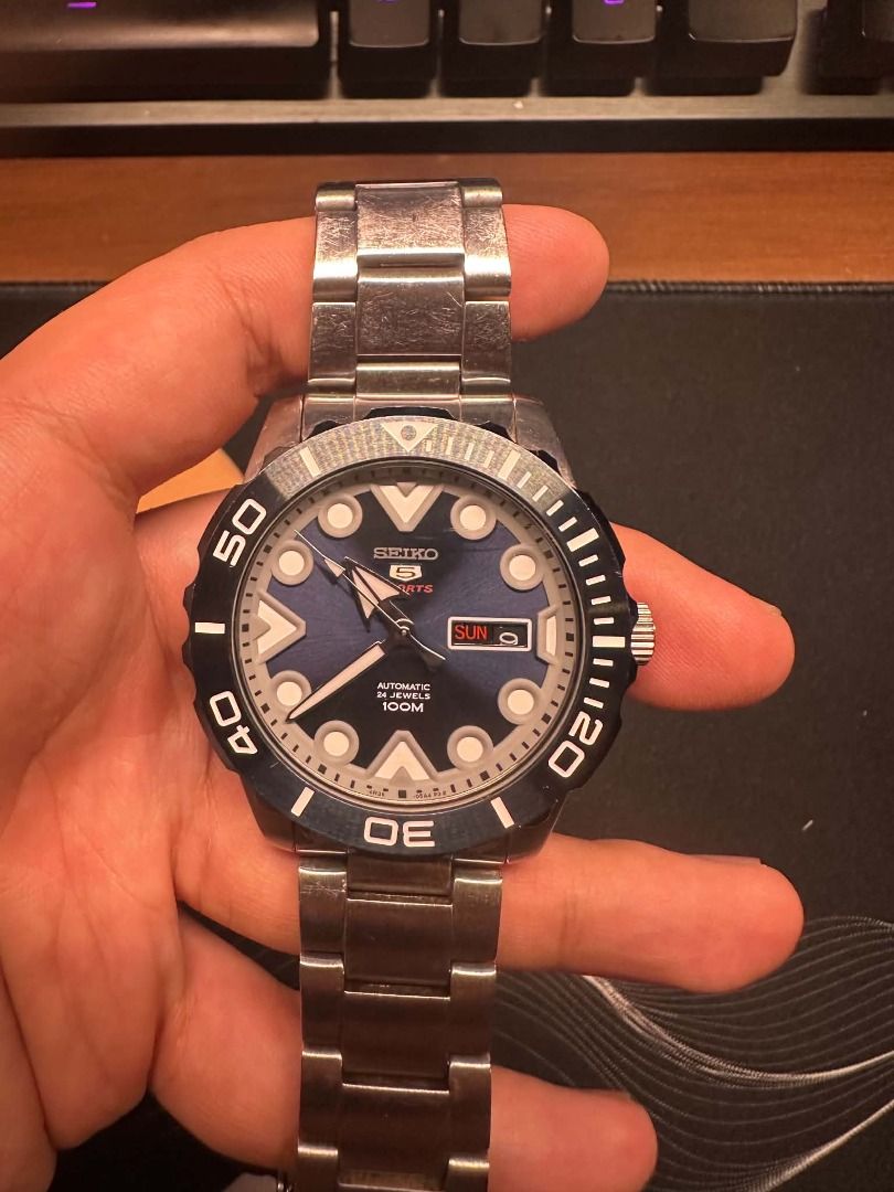Seiko 5 Sports Automatic SRPA09 (Category: Men's Watches) located in Makati City. Submitted by magicarps96 (Listing ID 1468528721, Image 1). Description: For sale only Seiko 5 Sports Automatic SRPA09 Price 7000 Used in good condition: light scratches lang. No issues whatsoever. 100% working. Also comes with its box RFS: EXTRA UNIT. Bought this last 2023 for 13k but actually lost it in our old house soon after. So i bought a replacement. Recently 