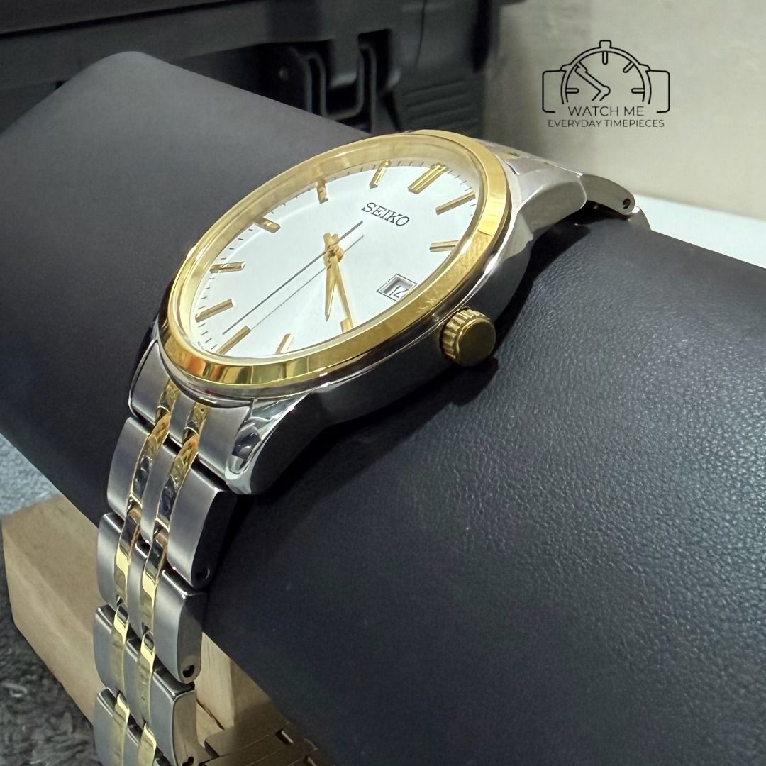 SEIKO SUR402 - two tone (Category: Men's Watches) located in Manila. Submitted by watchme_everydaytimepieces (Listing ID 1468708873, Image 2). Description: SEIKO SUR402 - two tone SRP 14,480 ❌ Asking 6,490 ✅ 40mm Quartz mov’t - 6n52 hardlex crystal Elevate your wrist game today. ⌚️ pre owned - excellent condition ✔️ complete 📩 DM us for inquiries 📦 LBC, lalamove, meet up 📍 bicutan, makati, san pedro 📢 always negotiable but be reasonable FB | 