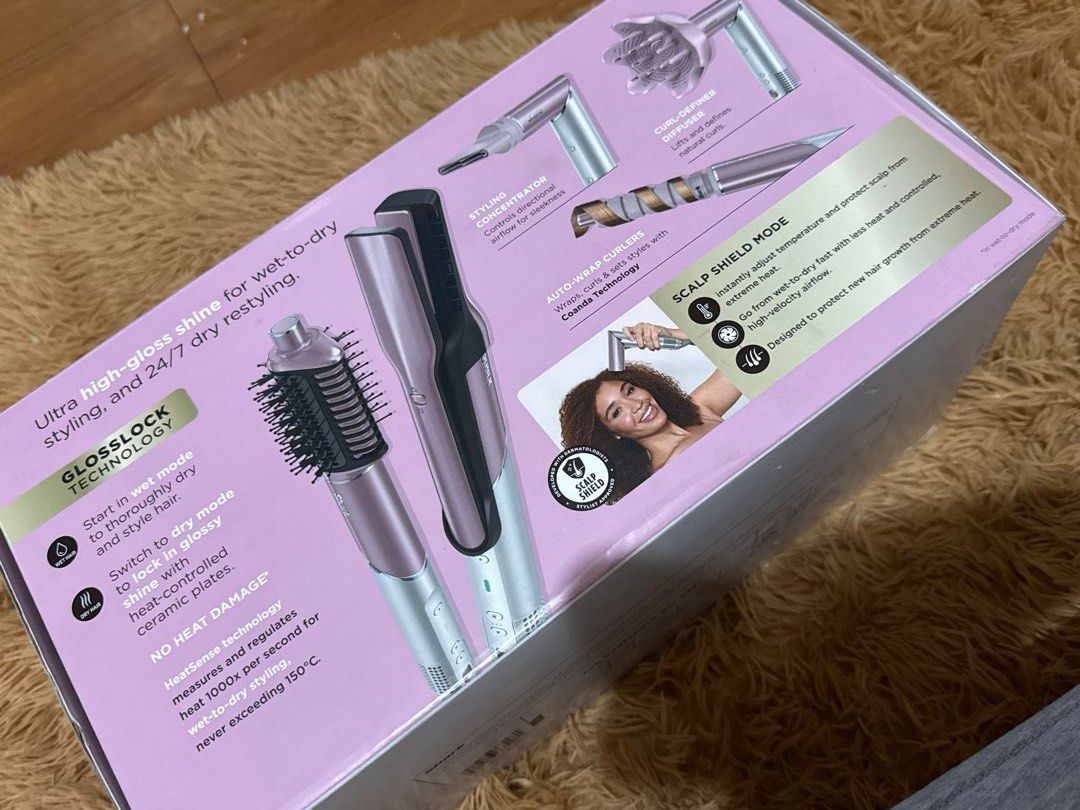 Shark Glam Ceramic Air Styling And Drying System Soft Pink (Category: Hair) located in Quezon City. Submitted by sammy.stash (Listing ID 1468525622, Image 1). Description: Brand new and sealed. 220V :).