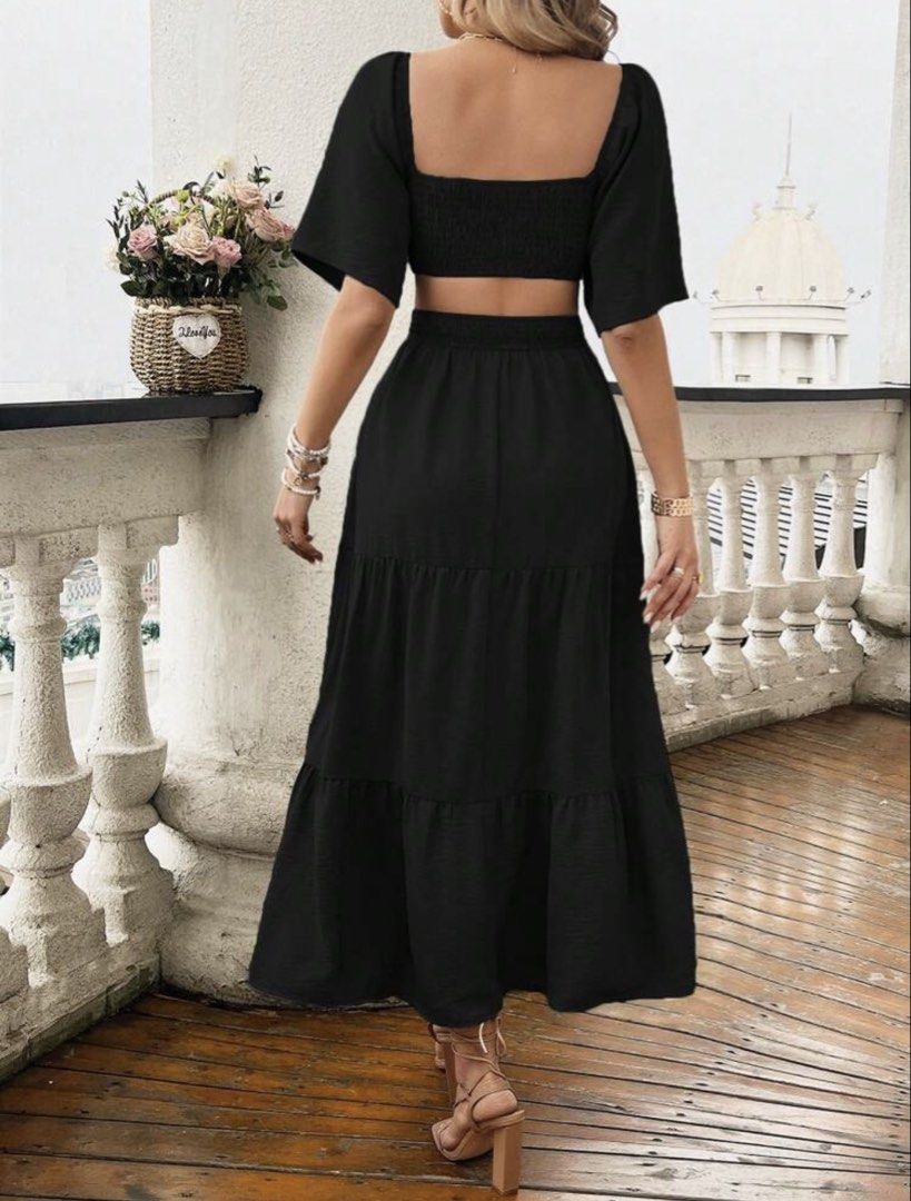 SHEIN Black Dress Size L (Category: Dresses) located in Pasig City. Submitted by calliemanila (Listing ID 1468557559, Image 2). Description: Bought for 800 selling for only 350. Actual photos uploaded. Last pic are the dimensions. Super stretchable can fit until XL. Nice material. No flaws and in 9/10 condition. Free shipping for orders total to 500 pesos and above (Metro Manila) happy shopping! .