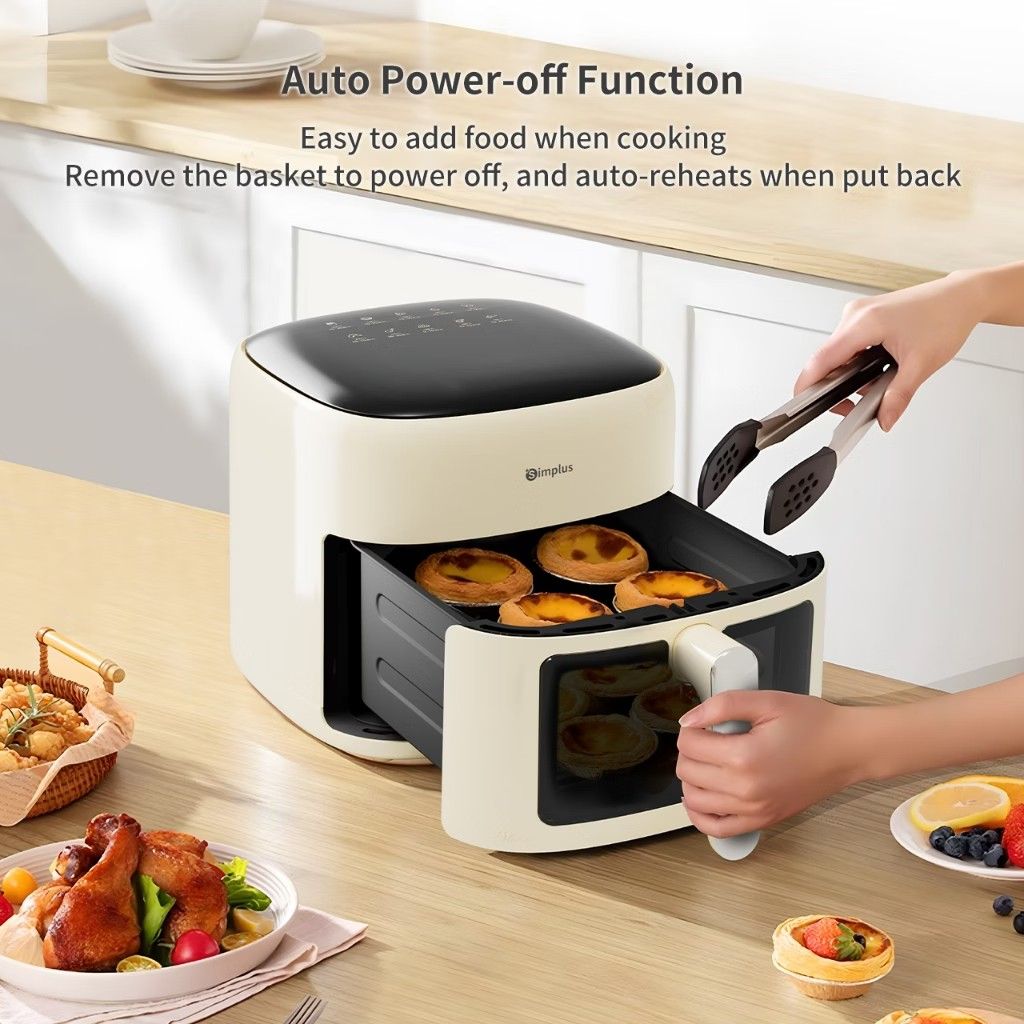 Simplus 6.5L Digital Air Fryer Cream (Category: Fryers) located in Pasay City. Submitted by xsamskie (Listing ID 1468549794, Image 3). Description: - Brand new Simplus Air Fryer in stylish cream color - Generous 6.5L capacity and 1200W power rating - Sensitive touch screen control with 10 convenient preset menus - Adjustable temperature (80-200°C) and timer (1-60 mins) - Safe auto power-off function when the basket is removed - Easy-to-clean non-