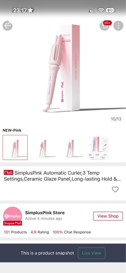 Simplus Automatic Haircurler (Category: Hair) located in Quezon City. Submitted by hellokathy2026 (Listing ID 1468668332, Image 2). Description: RFS: i’m confused how to use! I cut my hair instead.