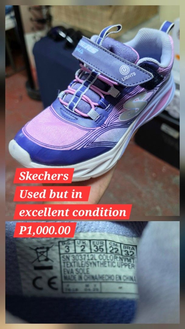 Skechers Shoes (Category: Babies & Kids Fashion) located in Paranaque City. Submitted by natkat.odds_and_ends (Listing ID 1468710132, Image 1). Description: Used lovingly. P1,000.00 each. Get two pairs for P1,700.00 📌 Betterliving, Paranaque. .