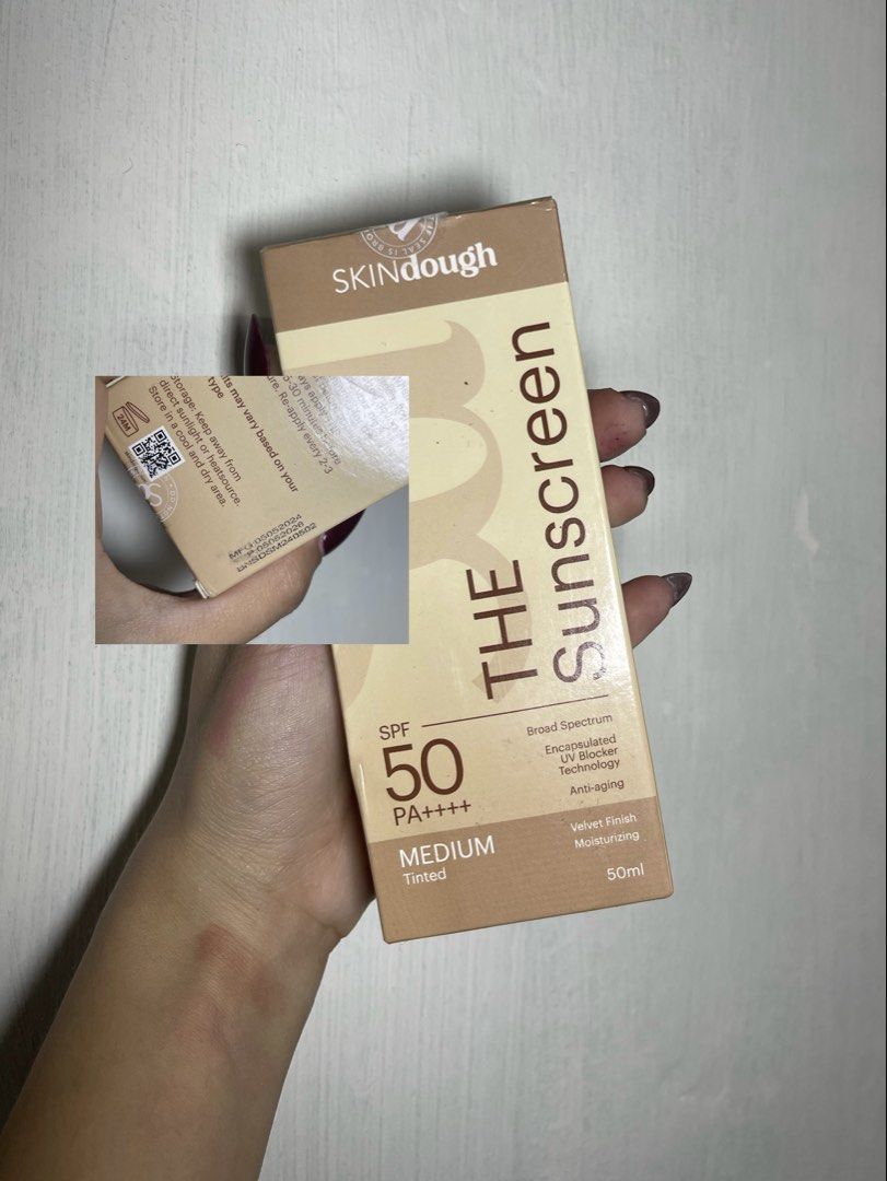 Skindough Sunscreen (Category: Face Care) located in San Jose del Monte. Submitted by declutterwithmeh_ (Listing ID 1468548486, Image 1). Description: 95% used twice tinted medium.