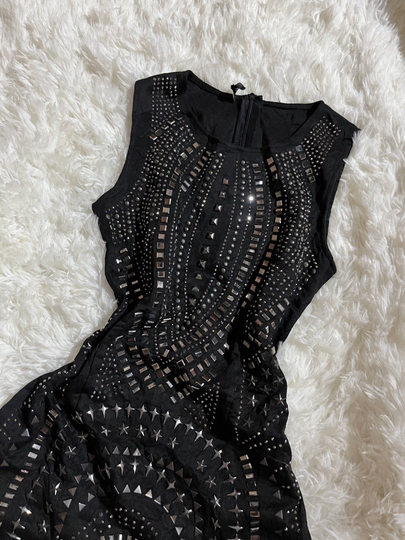 Sleeveless studded bodycon minidress (Category: Dresses) located in Puerto Princesa. Submitted by kaydeclutter16 (Listing ID 1468586247, Image 2). Description: A studded bodycon mini dress that is perfect for night out or parties✨.